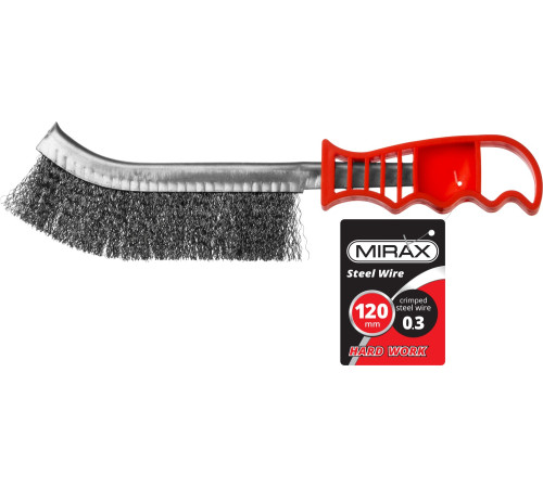 MIRAX однорядная, витая стальная проволока 0.3 мм, щетка ручная с пластмассовой рукояткой (35112-2) купить  в Сочи