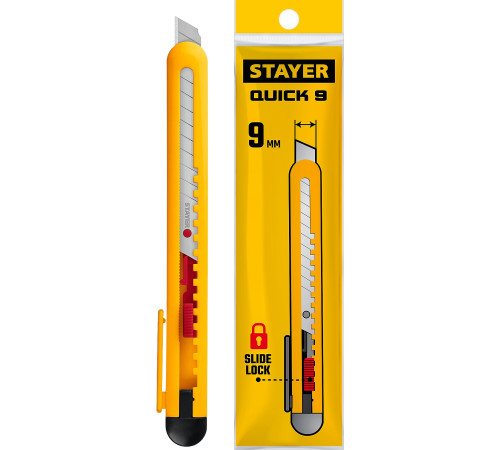 STAYER QUICK-9.9 мм, нож из АБС пластика (0901) купить в Сочи STAYER QUICK-9.9 мм, нож из АБС пластика (0901) купить в Сочи