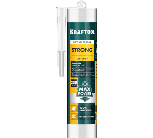 KRAFTOOL STRONG, 310 мл, белый, суперсильный монтажный клей (41343) купить в Сочи KRAFTOOL STRONG, 310 мл, белый, суперсильный монтажный клей (41343) купить в Сочи