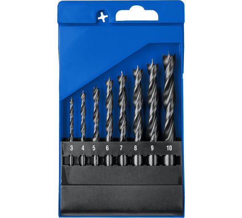 ЗУБР 8 шт: (3-4-5-6-7-8-9-10 мм), М-образная заточка, набор спиральных сверл по дереву, Профессионал (29421-H8) купить  в Сочи