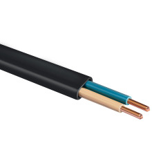 ЗУБР ВВГ-Пнг(А)-LS, 2 x 2.5 мм2, 50 м, ГОСТ 31996-2012, плоский, силовой кабель с пониженным дымо-газовыделением, Профессионал (60005-50)