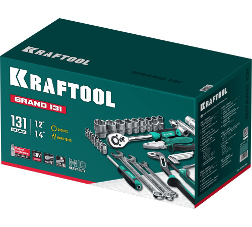 KRAFTOOL GRAND-131, 131 предм., (1/2″+1/4″), универсальный набор инструмента (27978-H131) купить в Сочи KRAFTOOL GRAND-131, 131 предм., (1/2″+1/4″), универсальный набор инструмента (27978-H131) купить в Сочи