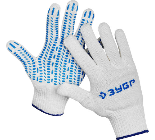 ЗУБР ПРОТЕКТОР S-M, х/б перчатки с мягким покрытием ПВХ-гель ″протектор″, увеличенная площадь покрытия, 10 класс, Профессионал (11452-S) купить  в Сочи