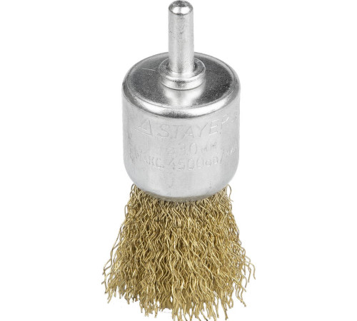 STAYER 30 мм, витая стальная латунированная проволока 0.3 мм, щетка кистевая для дрели (35113-30) купить  в Сочи