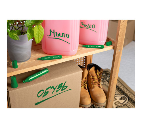 ЗУБР МП-1000К зеленый, 2-10 мм, клиновидный перманентный маркер (06333-4) купить  в Сочи