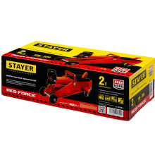 STAYER R-22 RED FORCE, 2 т, 125 - 320 мм, подкатной домкрат для легковых а/м, Professional (43152-2)