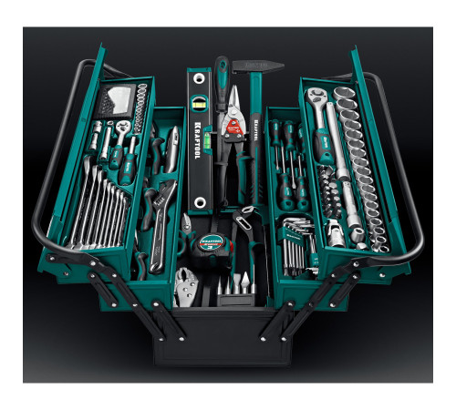 KRAFTOOL GRAND-152, 152 предм., (1/2″+1/4″), Универсальный набор инструмента (27978-H152) купить в Сочи KRAFTOOL GRAND-152, 152 предм., (1/2″+1/4″), Универсальный набор инструмента (27978-H152) купить в Сочи