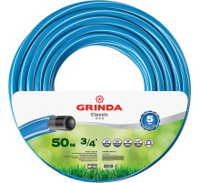 GRINDA Classic, 3/4″, 50 м, 20 атм, трёхслойный, армированный, сетчатое армирование полиамидной нитью, поливочный шланг (8-429001-3/4-50)