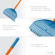 GRINDA PL-22 FIBER, 450 х 40 х 1460 мм, 22 зубца, ударопрочный пластик, фибергласовый черенок, грабли веерные пластиковые, PROLine (421818) купить  в Сочи