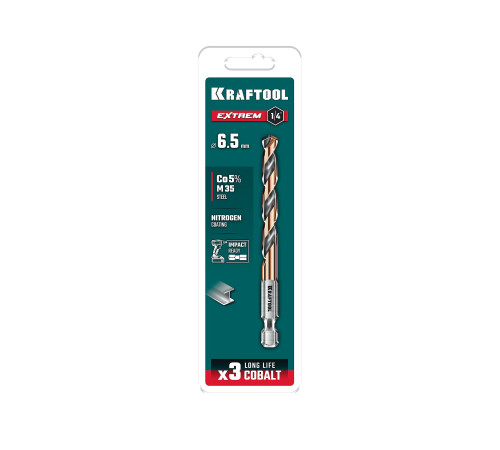 KRAFTOOL НЕХ-1/4″, d 6.5 х 107 мм, сверло по металлу для винтовёртов и шуруповертов IMPACT READY (29652-6.5) купить в Сочи KRAFTOOL НЕХ-1/4″, d 6.5 х 107 мм, сверло по металлу для винтовёртов и шуруповертов IMPACT READY (29652-6.5) купить в Сочи