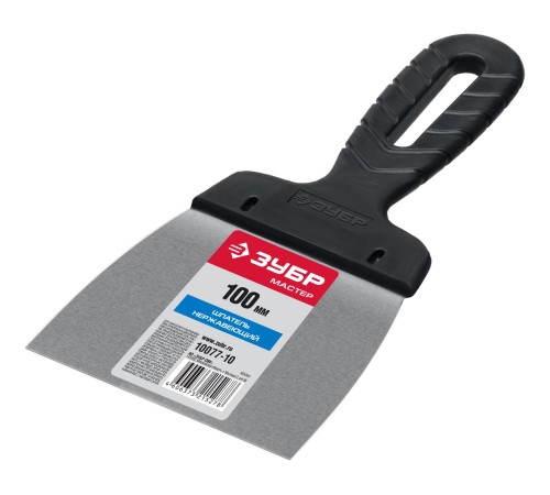 ЗУБР 100 мм, пластиковая ручка, нержавеющий шпатель (10077-10) купить  в Сочи