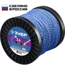 ЗУБР ВИТОЙ КВАДРАТ, 2.4 мм, 350 м, леска для триммера, Профессионал (71035-2.4)