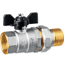 ЗУБР d 3/4″, ручка ″бабочка″, ″мама-папа″, полнопроходной шаровой кран с накидной гайкой (51321-3/4)