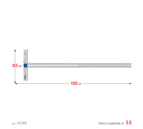 ЗУБР Т-угольник алюминиевый с подвижной направляющей, Профессионал (34389) купить  в Сочи