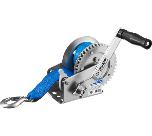 ЗУБР 0.5 т, 8 м, ручная барабанная тяговая ленточная лебедка, Профессионал (43115-0.5) купить  в Сочи