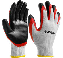 ЗУБР х2 ЗАЩИТА, L-XL, х/б перчатки с двойным латексным обливом, повышенной износостойкости, 13 класс (11459-XL)