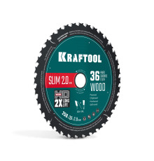 KRAFTOOL Slim wood cut 250 х 30 x 2.0 мм, 36Т, диск пильный по дереву, (36955-250-30-36)