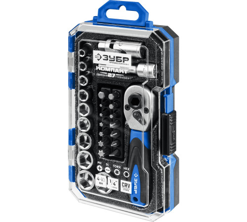 ЗУБР Компакт-27, 27 предм., универсальный набор инструмента, Профессионал (27642-H27) купить  в Сочи