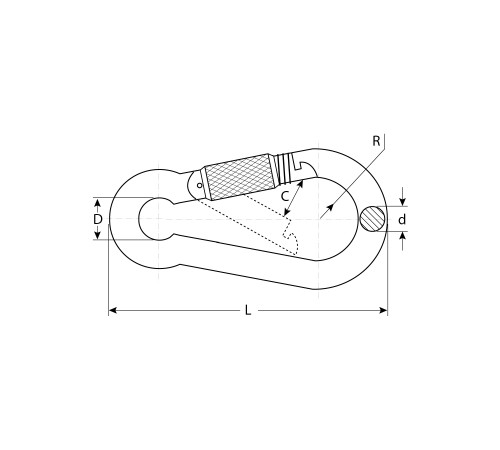 ЗУБР DIN 5299D, 10 мм, 15 шт, карабин с предохранительной гайкой (4-304555-10) купить  в Сочи