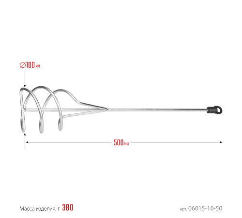 STAYER 100 х 500 мм, шестигранный хвостовик, оцинкованный, миксер для песчано-гипсовых смесей (06015-10-50) купить  в Сочи