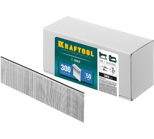 KRAFTOOL тип 18GA (47/300/F) 50 мм, 5000 шт, гвозди для нейлера (31785-50) купить  в Сочи