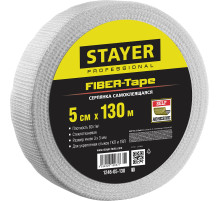 STAYER FIBER-Tape, 5 см х 130 м, 3 х 3 мм, самоклеящаяся серпянка, Professional (1246-05-130)