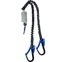 ЗУБР ПЕРЕВАЛ стальные карабины с полимерным покрытием, эластичный, L- 1.42м, разрывной ленточный амортизатор, двухплечный строп, Профессионал (11596)