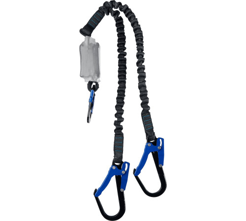 ЗУБР ПЕРЕВАЛ стальные карабины с полимерным покрытием, эластичный, L- 1.42м, разрывной ленточный амортизатор, двухплечный строп, Профессионал (11596) купить  в Сочи