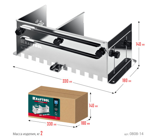 KRAFTOOL BUNKER зуб 14*14 мм, до 600 мм, нерж. сталь, Раздвижная гребенка для плитки (0808-14) купить  в Сочи
