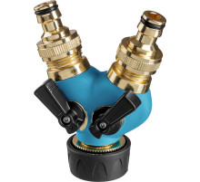 GRINDA BS-1, диаметр 3/4″ - 1″, двухканальный, с внутренней резьбой, из латуни, поливочный распределитель, PROLine (426112)