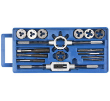 ЗУБР 16 предм., сталь 9ХС, набор метчиков и плашек в пластиковом боксе (28122-H16)