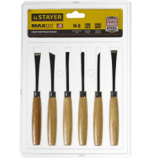 STAYER MaxCut 6 предм, набор фигурных стамесок-резцов по дереву (1832-H6)
