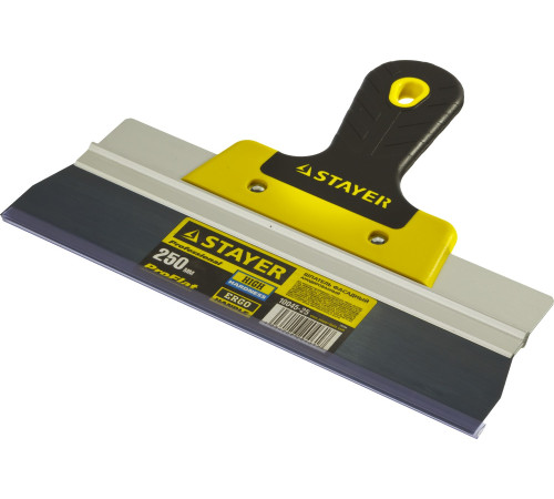 STAYER PROFlat, 250 мм, усиленная алюминиевая направляющая, двухкомпонентная ручка, анодированный, фасадный шпатель, Professional (10045-25) купить в Сочи STAYER PROFlat, 250 мм, усиленная алюминиевая направляющая, двухкомпонентная ручка, анодированный, фасадный шпатель, Professional (10045-25) купить в Сочи