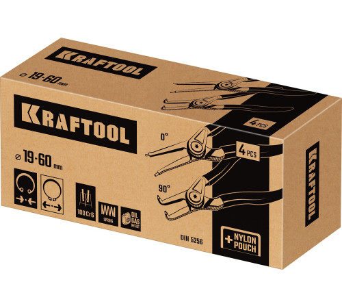 KRAFTOOL 4 шт, 180 мм, съемник стопорных колец (22812-H4) купить  в Сочи