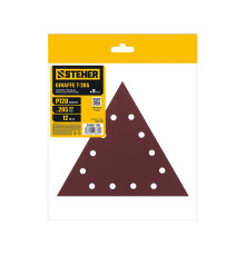 STEHER GIRAFFE T-285 мм, Р120, шлифовальный треугольник на липучке, 12 отв., 5 шт. (35683-120)