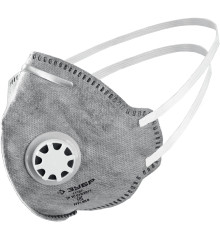 ЗУБР ПГ-80, класс защиты FFP1, плоская, с угольным слоем, фильтрующая полумаска с клапаном выдоха, Профессионал (11167)