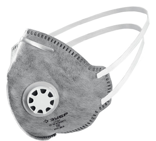 ЗУБР ПГ-80, класс защиты FFP1, плоская, с угольным слоем, фильтрующая полумаска с клапаном выдоха, Профессионал (11167) купить  в Сочи