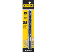STAYER M-type, 13.0 x 150/95 мм, М-образная заточка, спиральное сверло по дереву (2942-150-13)