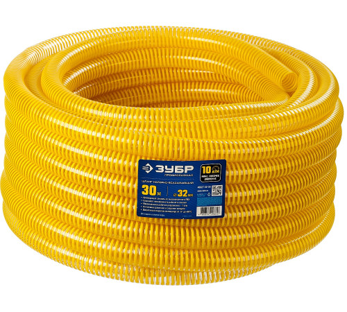 ЗУБР 32 мм x 30 м, 10 атм, со спиралью ПВХ, напорно-всасывающий шланг, ПРОФЕССИОНАЛ (40327-32-30) купить  в Сочи