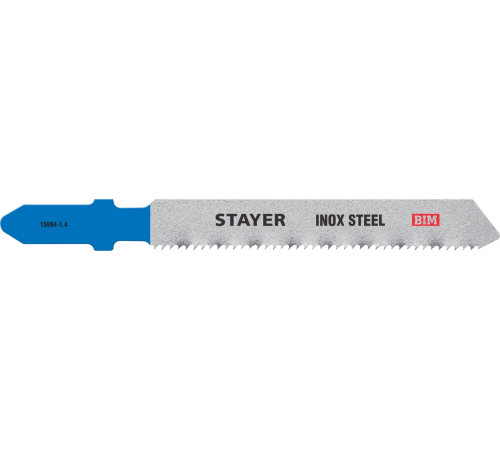 STAYER T118AF, T-хвост., Bi-Metal, по металлу толщиной 1.5-3 мм, шаг зуба 1.4 мм, раб. длина 50 мм, 2 шт, полотна для лобзика (15994-1.4) купить в Сочи STAYER T118AF, T-хвост., Bi-Metal, по металлу толщиной 1.5-3 мм, шаг зуба 1.4 мм, раб. длина 50 мм, 2 шт, полотна для лобзика (15994-1.4) купить в Сочи