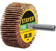 STAYER d 50 x 20 мм, P100, на шпильке d 6 мм, круг шлифовальный лепестковый (36607-100)