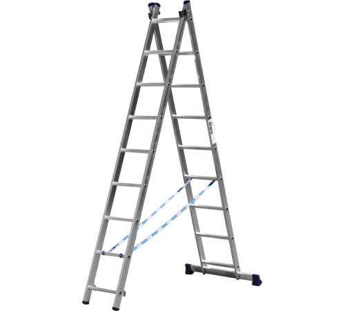 СИБИН 9 ступеней, со стабилизатором, алюминиевая, двухсекционная лестница (38823-09) купить  в Сочи