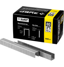 ЗУБР тип 21GA (80/Pr A/Senco AT) 12 мм, 5000 шт, скобы для степлера, Профессионал (31880-12)