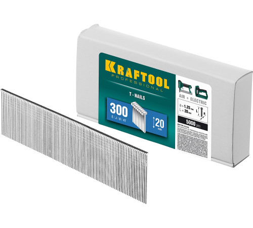 KRAFTOOL тип 18GA (47/300/F) 20 мм, 5000 шт, гвозди для нейлера (31785-20) купить  в Сочи