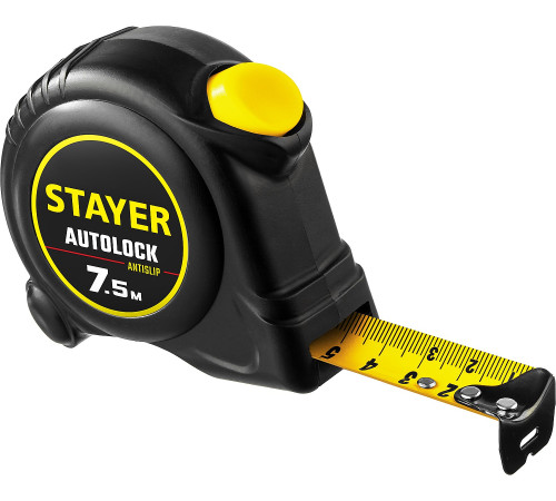 STAYER AutoLock, 7.5 м х 25 мм, рулетка с автостопом (2-34126-07-25) купить в Сочи STAYER AutoLock, 7.5 м х 25 мм, рулетка с автостопом (2-34126-07-25) купить в Сочи