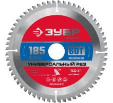 ЗУБР Универсальный рез, 185 x 30/20 мм, 60Т, пильный диск по алюминию (36916-185-30-60)