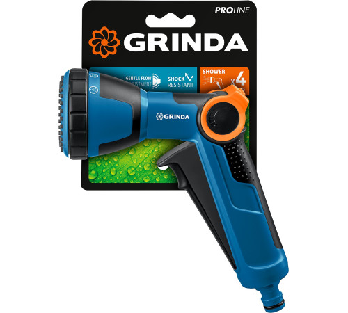 GRINDA X-S, с регулятором напора, душевой, 4 режима, курок спереди, двухкомпонентный, поливочный пистолет, PROLine (429165) купить в Сочи GRINDA X-S, с регулятором напора, душевой, 4 режима, курок спереди, двухкомпонентный, поливочный пистолет, PROLine (429165) купить в Сочи