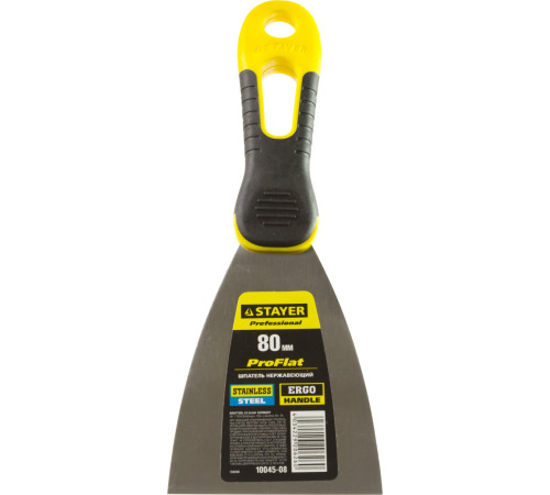STAYER PROFlat, 80 мм, профилированное полотно, двухкомпонентная ручка, нержавеющий шпатель, Professional (10045-08) купить  в Сочи