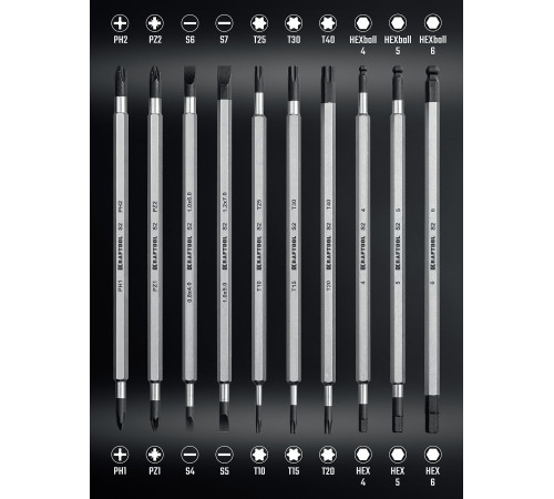 KRAFTOOL Double 20, 20 шт, набор: отвертка с переставными стержнями (25817) купить  в Сочи