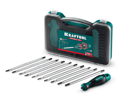 KRAFTOOL Double 20, 20 шт, набор: отвертка с переставными стержнями (25817) купить  в Сочи